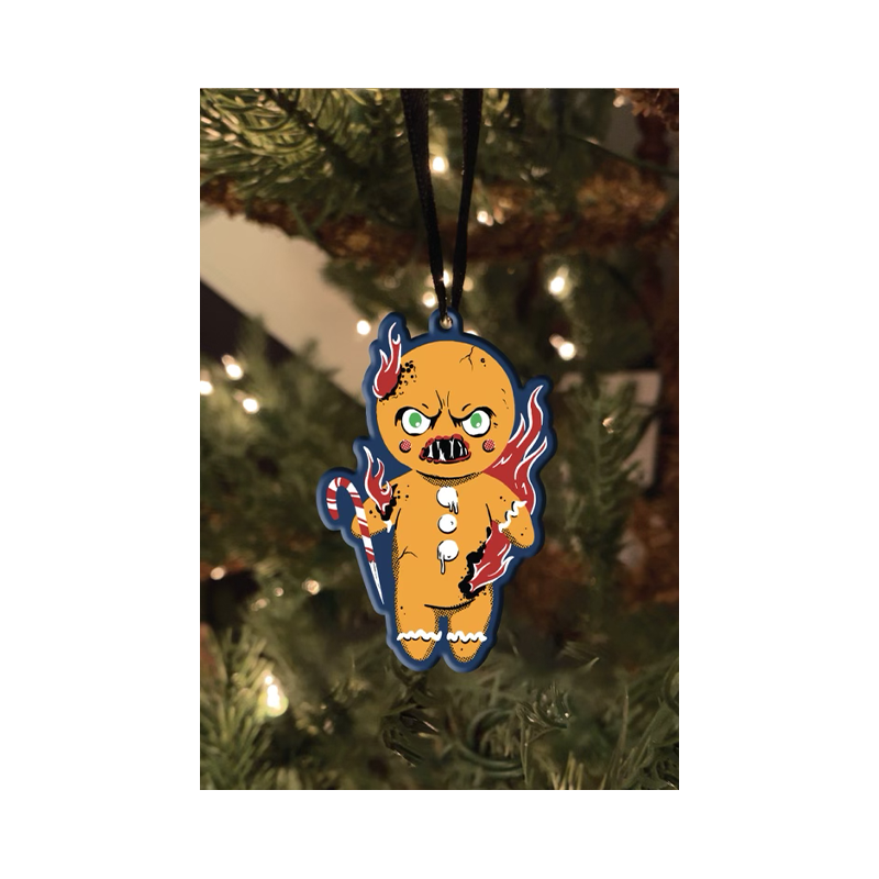 Holiday Horrors - Krampus - Gingerbread Man Metal Ornament